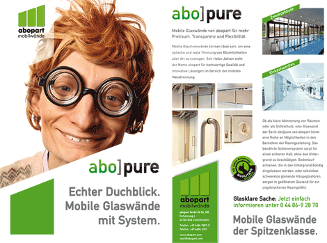 abo]pure - Echter Duchblick.   Mobile Glaswände mit System.